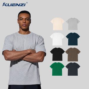 T-shirt Kuenzi con Logo Personalizzato, <span class=keywords><strong>52</strong></span>% Cotone 48% Poliestere, 220GSM, Traspirante, Stile Vintage Patchwork, Streetwear per <span class=keywords><strong>Uomo</strong></span> - Product Image 1