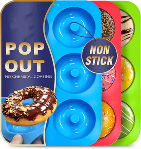 Moule à donuts antiadhésif en silicone sans BPA pour la cuisson – Facile à démouler pour des donuts, gâteaux et biscuits parfaits - Product Image 1