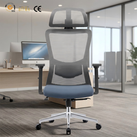 Chaise de bureau ergonomique en maille pivotante, réglable en hauteur, avec accoudoirs et soutien lombaire, inclinable, pour hôpital, atelier, bureau à domicile
