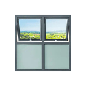 Auvents modernes en aluminium métallique à ouverture verticale, fenêtres personnalisées avec ventilation, auvent en verre et aluminium pour toilettes et salles de bain - Product Image 6