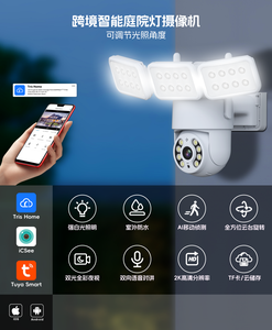 3MP Outdoor Waterdichte Tuya Smart Light Camera PTZ Bewegingsmelder Floodlight Beveiligingscamera Weg Tuin Straatlamp met CCTV Camera - Product Image 4