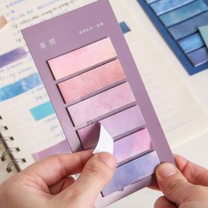 Colorful Gradient Morandi Sticky Notes <b>Memo</b> <b>Pads</b> Cute Self-Adhesive Loose Leaf Paper PET School Office Stationery Page Marker - Product Image 3