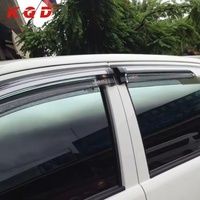 Deflectores de Viento y Lluvia KQD de Material PC para Ventanas de Coche, Protector Solar y de Lluvia, Cierre de Puerta, Negro/Blanco, 4 Piezas/Juego, Fácil Instalación para Toyota Hilux