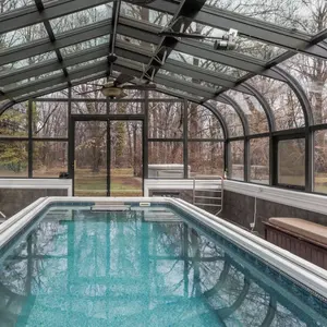 铝框架玻璃预制室外游泳池围栏
