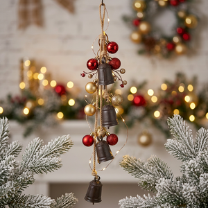 Iron Wind <b>Chime</b> <b>Bells</b> Hanging Rope Decorative Garland Traditional Home Decoration Craft Black Nickel Plated Antique Inspired - Product Image 4