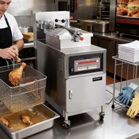 Friteuse à pression électrique de poulet frit avec filtre à huile automatique Poulet frit de style KFC 25L pour restaurant de restauration rapide