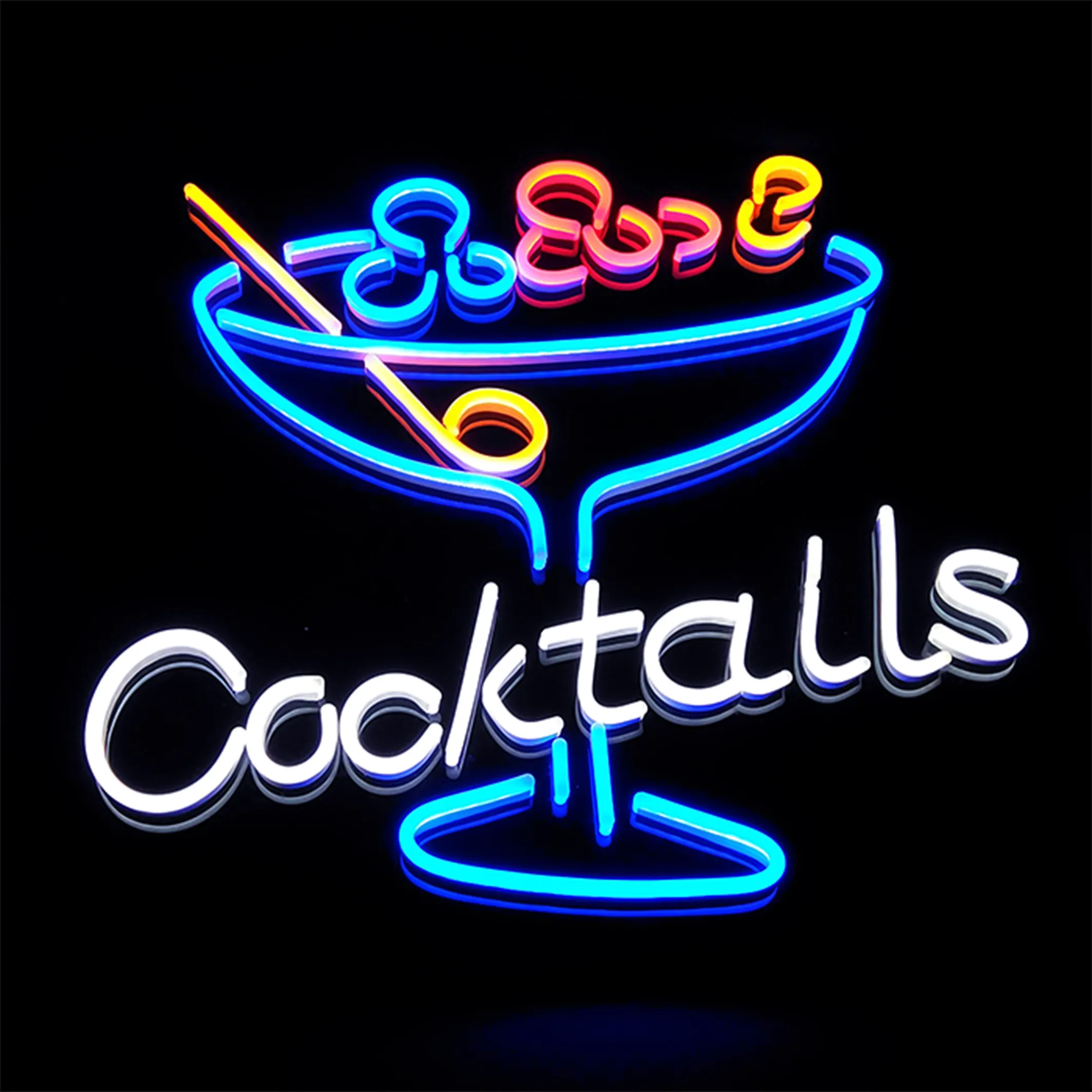 Gewerbe 3d Bier Logo Anzeige Neonlichter Beschilderung Tafel für draußen Werbehalter Acryl-LED beleuchtete Neonschilder individuell