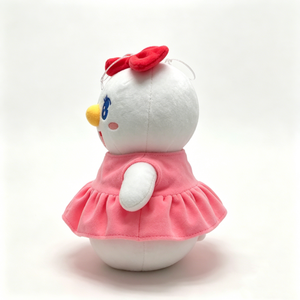 Muñeco de nieve de peluche personalizado con lazo rojo y vestido rosa, muñeco de nieve de invierno, muñeco de nieve de peluche para niña, lindo muñeco de nieve de peluche. - Product Image 3