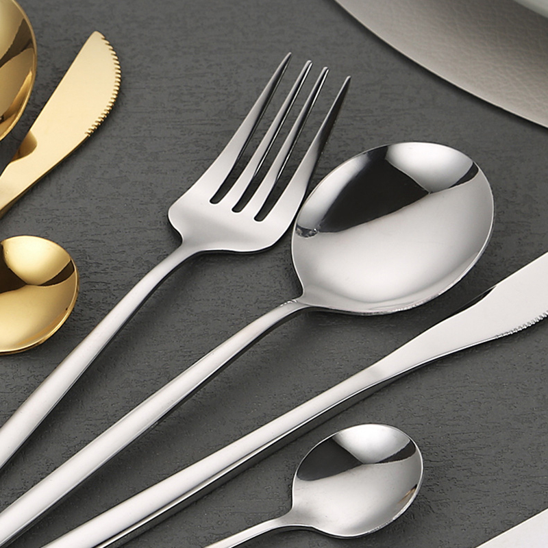 Eco-Friendly Stainless Steel Flatware Set Elegant Gold Silverware Modern Design Cutlery Cheap Bulk Knife Fork Spoon · image 4