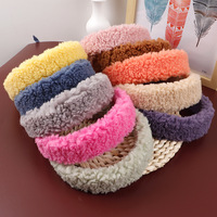 Fleece Fabric color matching cross knot wide edge hair band headband