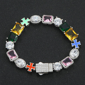 Pulsera de circonita de colores estilo Hip Hop, accesorios de moda para hombre, estilo Dopamina, celebridad de Internet, collar de moda Tanjing Lijing - Product Image 4