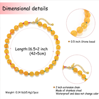 Kalung manik-manik wanita dari batu alam stainless steel warna-warni, kristal geometris, dan rhinestones dengan rantai Zooing