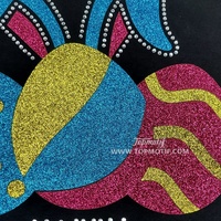 Motifs de Pâques Hot Fix Strass Imprimable Vinyle Transfert de Chaleur Applique Oeufs Chanceux Lapin pour Hoodies Vêtement Chemise