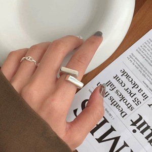 S925 Sterling Silver Geometric <b>Open</b> Index <b>Ring</b> For Women Minimalist Style Jewelry Gift - Product Image 1