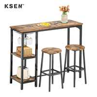 Table et chaises de bar compactes en bois, ensemble bistrot Tavolo E Sedia, table de bar avec 2 tabourets TC0246, vente chaude