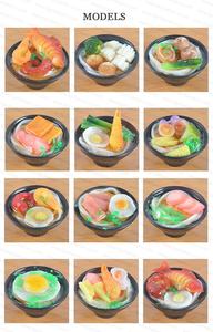 Casa de muñecas en miniatura, juguetes de comida asiática falsa, simulación de fideos <span class=keywords><strong>Udon</strong></span> artificiales, Ramen de mariscos con mini cuenco para dijes colgantes DIY - Product Image 5