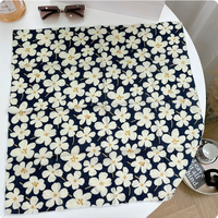 Op maat gemaakte digitale print Boho bloemen katoenen vierkante bandana sjaal, wasbaar, zacht materiaal voor volwassenen, mode, huisdieren, cadeaus, Boho huisdecoratie