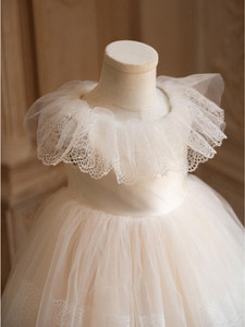 Abito in Pizzo e Tulle Stile Principessa con Maniche Volanti per Bambine, Ideale per Compleanni e Matrimoni, Primavera/Estate - Product Image 5