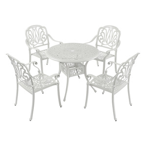 Ensemble de jardin moderne en aluminium coulé pour 4 personnes, table et chaises résistantes aux intempéries pour cour ou balcon - Product Image 1
