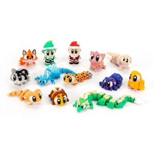 Figure di Animali Colorati con Occhi Grandi Stampate in 3D, Giocattoli Articolati Antistress per Decorazione Scrivania, Modelli Divertenti per Paesaggi da <span class=keywords><strong>Zoo</strong></span> in Materiale PLA - Product Image 1