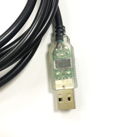 FTDI USB a RS232 Extremo de cable serie 6C Conector USB transparente Cable USB de velocidad completa para Programa de compilador