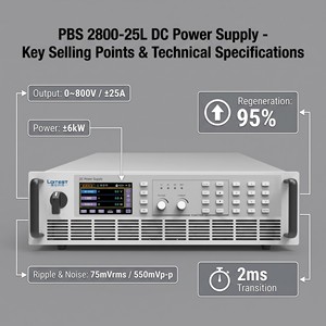 LoiTest PBS 2800-25L 6kW แหล่งจ่ายไฟแบบตั้งโปรแกรมได้สองทิศทาง 800V 25A 3U ความหนาแน่นสูง |   อัตราผลตอบแทนการลงทุนในระบบกู้คืนพลังงานแบบรีเจนเนอเรทีฟ - Product Image 3