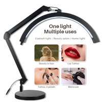 Le plus chaud LED bras oscillant salon de beauté ongles led lampe de bureau pour extension de cils manucure loupe lampe de bureau demi lune lumière