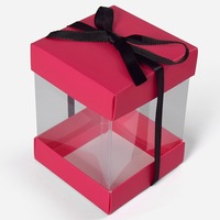 Boîte cadeau personnalisée pliable avec fenêtre transparente pour jouets, bonbons, fleurs, pour mariage, fête, emballage cadeau
