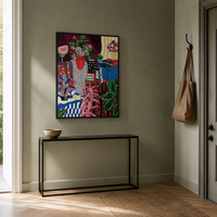 Impression numérique abstraite de nature morte colorée, impression botanique moderne sur toile, art mural pour le salon, décoration de la maison