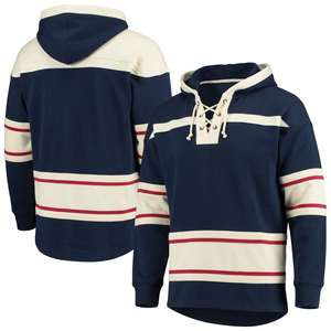 Sweat-shirt de hockey rayé à lacets pour homme, vêtement de match coloré à manches longues, pull à capuche pour équipe de hockey sur glace - Product Image 4