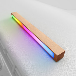 <b>RGB</b> LED Modern Wood Smart Ambiance Light with Sound <b>Control</b> Rechargeable Music Sync for Gaming Room and Pickup Rhythm - Product Image 5