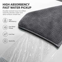 Chiffon de microfibre à boucles torsadées double face de qualité supérieure 1200GSM, sans rayures, pour le detailing automobile, serviette de séchage professionnelle pour voiture