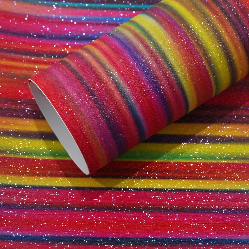 YESION Wholesale Colorful Glitter Pattern Permanent Vinyl Rolls Multi Colors Self Adhesive Craft Vinyl