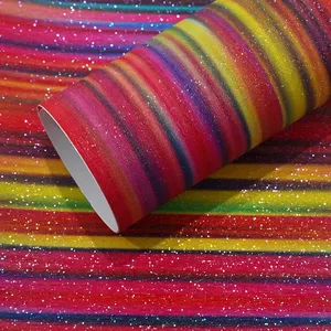 YESION all'ingrosso colorato modello di Glitter permanente in vinile Multi colori auto adesivo in vinile artigianale