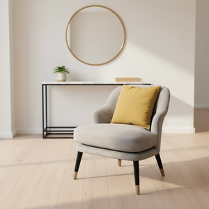 Sofá Individual Collins de Madera Moderna con Forma Semicircular, Diseño Confortable, Tapicería de Tela para Apartamento - Product Image 2