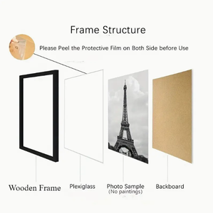 Customizável Madeira Picture <span class=keywords><strong>Frame</strong></span> Poster Wall Photo <span class=keywords><strong>Frame</strong></span> Preto Branco Variedade Tamanhos 8x8 16x20 - Product Image 2