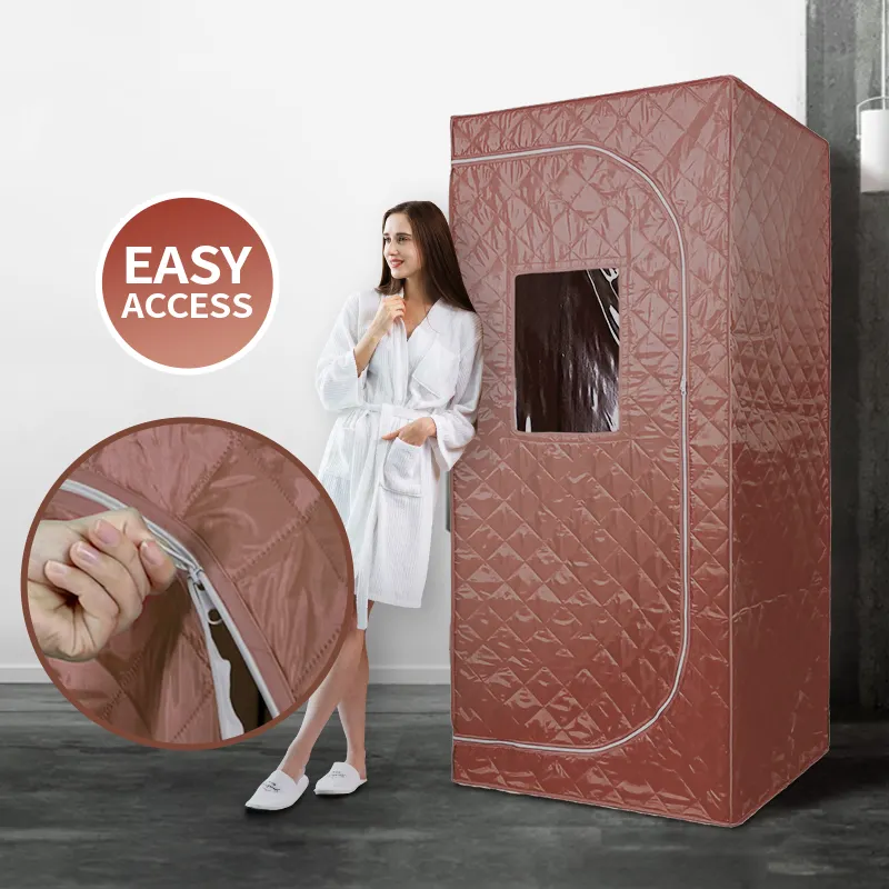 Saunaking Capsule de sauna à ozone pleine grandeur Bain de vapeur portable 2.6L Salle de sauna humide pliable SPA Corps entier Tente de sauna à vapeur