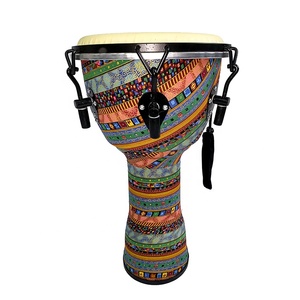 8 "/ 10"/12 "tambour africain en bois de taille compacte <span class=keywords><strong>Djembe</strong></span> Bongo tambour à main Percussion Instrument de musique avec motif coloré - Product Image 2