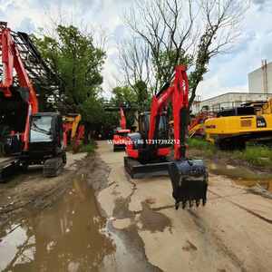 Mini-excavatrice d'occasion Kx165 de marque japonaise de premier plan, 5 tonnes, en stock, mini-pelleuse d'occasion de haute qualité avec machine à chenilles et fonction bulldozer - Product Image 5