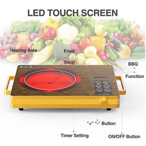 <span class=keywords><strong>2025</strong></span> Sản Phẩm Mới 220V Xách Tay Gốm <span class=keywords><strong>Hob</strong></span> Với Cảm Ứng Chuyển Đổi Và Núm Điều Khiển Một Burner Điện Hồng Ngoại Nồi - Product Image 4
