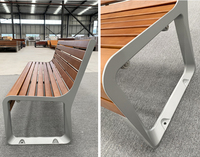 Banc d'extérieur robuste en bois et aluminium pour parcs et patios, vente en gros d'usine, fabricant de bancs publics