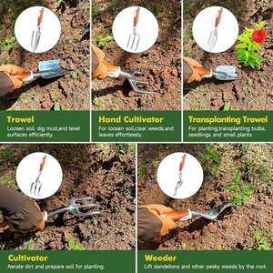 Juego de herramientas de jardín MelonArt, 10 piezas, mango ergonómico de aluminio resistente, bolsa de almacenamiento para el cuidado de plantas al aire libre - Product Image 3