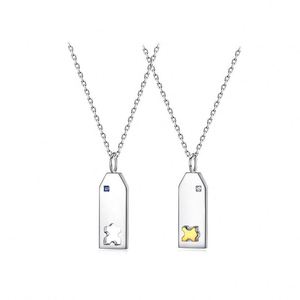 Collier de couple assorti en forme de briques de puzzle, pendentif pour amoureux, pour femmes et hommes - Product Image 4
