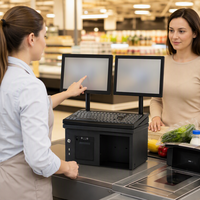 Système de point de vente à double écran, caisse enregistreuse, écran tactile tout-en-un de 12,1 pouces avec écran LCD client, I5 8 Go 128 Go