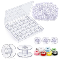 25 bobines de machine à coudre transparentes, bobines vides, boîte de rangement en plastique pour accessoires de couture DIY ménagers