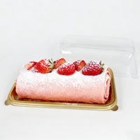 Boîte à gâteau en rouleau de crêpe en plastique, vente en gros d'usine, recyclable, écologique, transparente, rectangulaire, boîte à gâteau en rouleau de serviette suisse, boîte à gâteau en rouleau de Noël