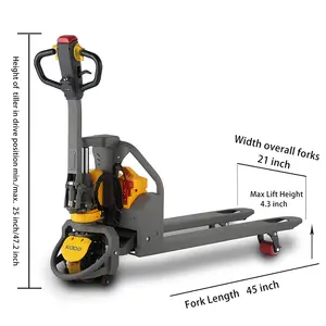 New Style 1.5t 1.8t 2.0t 3300lbs Full Electric Pallet Truck ELEP-15A Lithium Battery Power Pallet Jack
