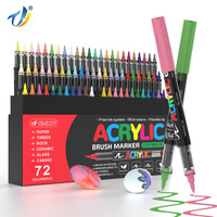 Marqueurs pinceaux 60 couleurs, stylos à peinture acrylique pour pierre, bois, verre, art