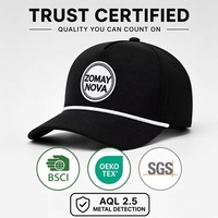 Casquette de baseball 5 panneaux personnalisée pour club, imperméable, respirante, avec logo en caoutchouc/PVC, idéale pour le golf