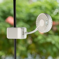 Ventilador Eléctrico Portátil de Escritorio, 3 Velocidades, para iPhone, Viajes al Aire Libre, Hogar, Silencioso, con Clip para Sombrilla